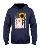 American Flag Sunflower Pig Limited Classic T-Shirt - Hoodie - Ladies Tee