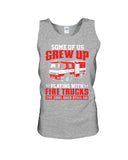 Grew Up Playing With Fire Trucks Tote Bag - Unisex Tank Top - Ladies Flowy Tank