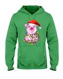 Christmas Lightning Pig T-Shirt - Ladies Tee - Hoodie