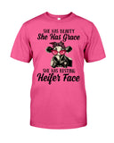 She Has Beauty, Grace, Resting And Heifer Face - Guys Tee - Baby Onesie