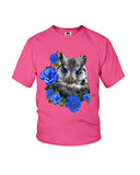 Cute  Owl With Blue Roses Classic Tee - Ladies Flowy Tank - Youth Tee