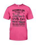 December Girl Have Tattos And Pretty Eyes Tote Bag - Guys Tee - Basketweave Tote Bag