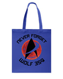 Never Forget Wolf 359 - Guys Tee - Basketweave Tote Bag