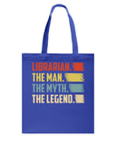 Librarian -The Man-The Myth- The Lengend Tote Bag - Guys Tee - Basketweave Tote Bag