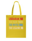 Librarian -The Man-The Myth- The Lengend Tote Bag - Guys Tee - Basketweave Tote Bag