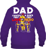 Dad - Daughter's First Love, Son's First Hero T-Shirt - Hoodie - Ladies V-Neck