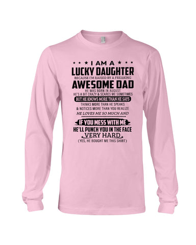 Lucky Daughter - Awesome Dad August T-Shirt - Unisex Long Sleeve - Basketweave Tote Bag