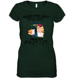 Great Cat Behind Every Great Teacher T-Shirt - Youth Tee - Ladies V-Neck