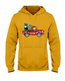 Christmas Cat And Red Car T-Shirt - Ladies Tee - Hoodie