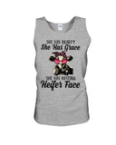 She Has Beauty, Grace, Resting And Heifer Face - Unisex Tank Top - Ladies Flowy Tank