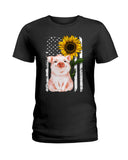 American Flag Sunflower Pig Limited Classic T-Shirt - Hoodie - Ladies Tee