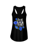 Cute  Owl With Blue Roses Classic Tee - Ladies Flowy Tank - Youth Tee