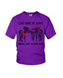 Cows Make Me Happy Tote Bag - Youth Tee - Ladies Tee