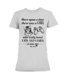 A Girl Who Really Loved Cats And Games - Youth Tee - Ladies Tee