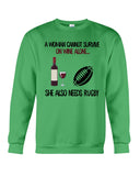 A Woman Needs Wine And Rugby Limited Classic T-Shirt - Sweatshirt - Unisex Tank Top