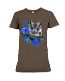 Cute  Owl With Blue Roses Classic Tee - Ladies Tee - Hoodie