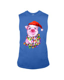 Christmas Lightning Pig T-Shirt - Guys Tee - Unisex Long Sleeve