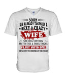 Sexy And Grazy Wife T-Shirt - Guys V-Neck - Mug