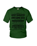 Lucky Daughter - Awesome Dad August T-Shirt - Youth Tee - Ladies Tee