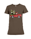 Christmas Cat And Red Car T-Shirt - Ladies Tee - Hoodie