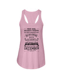 December Girl Has Fought A Thousand Battles T-Shirt - Unisex Tank Top - Ladies Flowy Tank