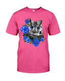 Cute  Owl With Blue Roses Classic Tee - Guys Tee - Unisex Long Sleeve