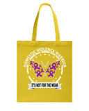 Domestic Violence Warrior Butterfly Tote Bag - Guys Tee - Basketweave Tote Bag