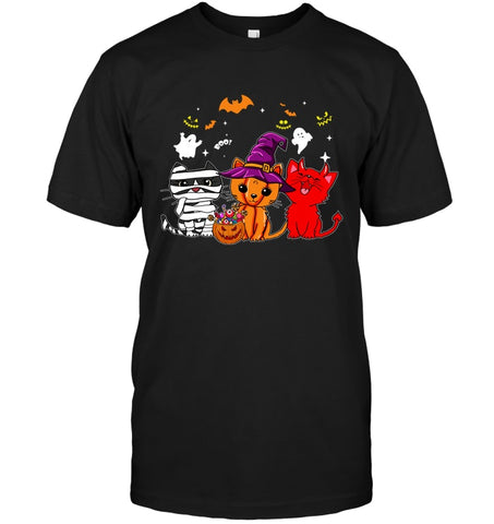 Halloween Cute Cats T-Shirt - Guys Tee - Ladies Tee