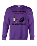 A Woman Needs Wine And Rugby Limited Classic T-Shirt - Sweatshirt - Unisex Tank Top