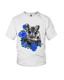 Cute  Owl With Blue Roses Classic Tee - Ladies Flowy Tank - Youth Tee