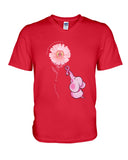 A Pink Elephant Beside Pink Flower  Limited Classic T-Shirt - Guys V-Neck - Basketweave Tote Bag