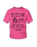 A Girl Who Really Loved Cats And Games - Youth Tee - Ladies Tee