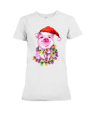 Christmas Lightning Pig T-Shirt - Ladies Tee - Hoodie