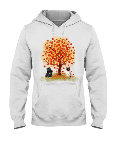 Pug Under Autumn Tree Tote Bag - Hoodie - Ladies Tee