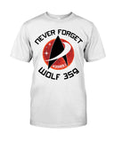 Never Forget Wolf 359 - Guys Tee - Basketweave Tote Bag