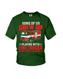 Grew Up Playing With Fire Trucks Tote Bag - Youth Tee - Ladies Tee