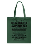 Lucky Daughter - Awesome Dad August T-Shirt - Unisex Long Sleeve - Basketweave Tote Bag