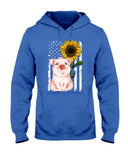 American Flag Sunflower Pig Limited Classic T-Shirt - Hoodie - Ladies Tee