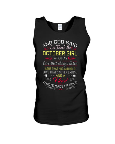 October Girl - Heart Is Made Of Gold T-Shirt - Unisex Tank Top - Ladies Flowy Tank