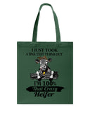 Dna Test I'm 100% That Crazy Heifer T-Shirt - Guys V-Neck - Basketweave Tote Bag