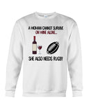 A Woman Needs Wine And Rugby Limited Classic T-Shirt - Sweatshirt - Unisex Tank Top