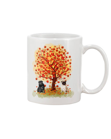 Pug Under Autumn Tree Tote Bag - Mug