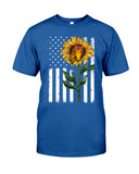 Black America Flag Sunflower Tote Bag - Guys Tee - Basketweave Tote Bag