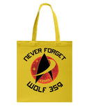 Never Forget Wolf 359 - Guys Tee - Basketweave Tote Bag