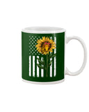 Black America Flag Sunflower Tote Bag - Mug