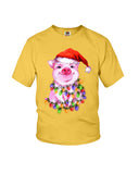 Christmas Lightning Pig T-Shirt - Ladies Flowy Tank - Youth Tee