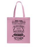 This Girl Was Born In October Limited Classic T-Shirt - Basketweave Tote Bag - Mug