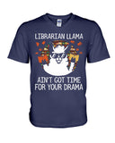 Librarian Llama Ain't Got Time For Your Grandma Tote Bag - Guys V-Neck - Mug