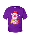 Christmas Lightning Pig T-Shirt - Ladies Flowy Tank - Youth Tee