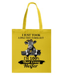 Dna Test I'm 100% That Crazy Heifer T-Shirt - Guys V-Neck - Basketweave Tote Bag